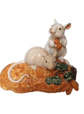 陶瓷公仔招财得心应手家居装饰