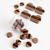 咬一口巧克力粉扑套装 海绵干湿两用皮面植绒多用持妆不吃粉气垫