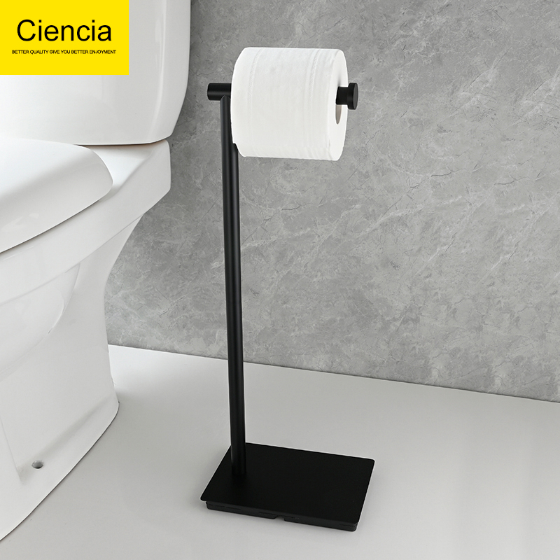 304不锈钢浴室长方形底座落地纸巾架卫生间免打孔卷纸架卷纸筒架