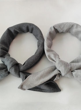 日系灰色棉纱护颈大方巾百搭围脖