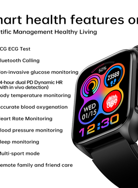 Fitness Smart Watch ECG Heart Rate Blood Pressure 新健康手表