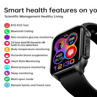 Fitness Smart Watch ECG Heart Rate Blood Pressure 新健康手表