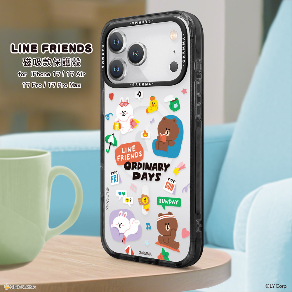 GARMMA正版line联名iphone17pro手机壳透明磁吸充电苹果17proMax保护套可爱全包防摔17air手机套高级感17外壳