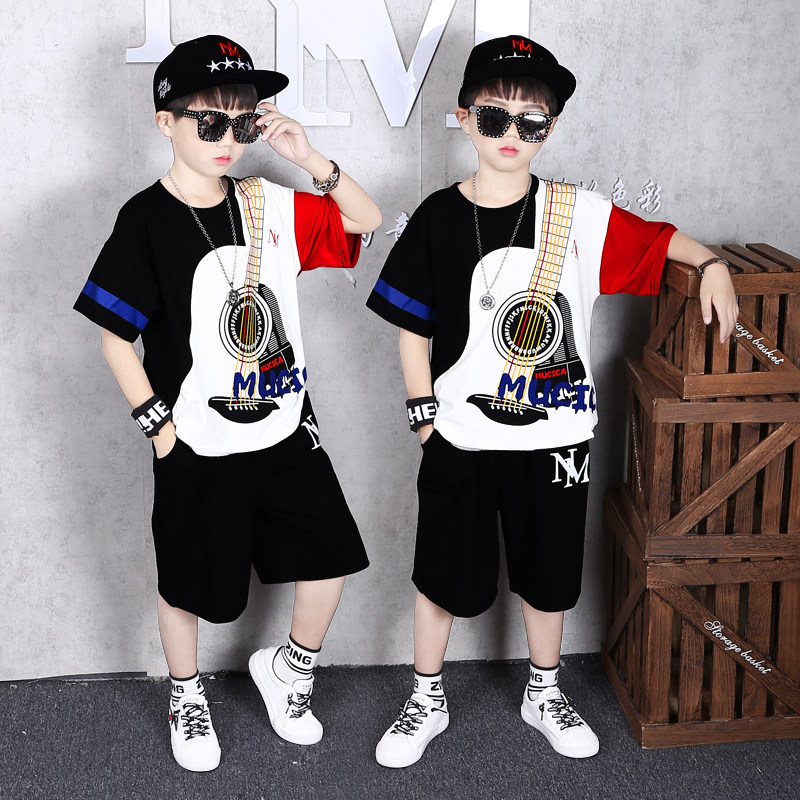 六一演出服儿童街舞吉他幼儿园嘻哈童装男童爵士舞蹈hiphop表演服