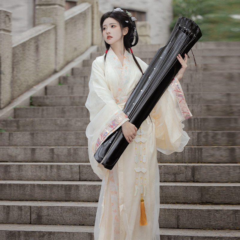 南巷瑾夏战国袍汉服女魏晋风成人改良襦裙新款原创古装清冷直裾袍_虎窝淘