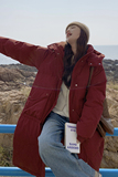 新品现货新年圣诞红加厚长款羽绒服262-D957P185K268，女装棉衣/棉服，沁古纱衣