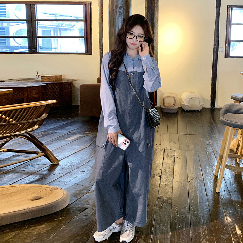 【春季现货】背带裤Q996P100K168,女装牛仔裤,沁古纱衣