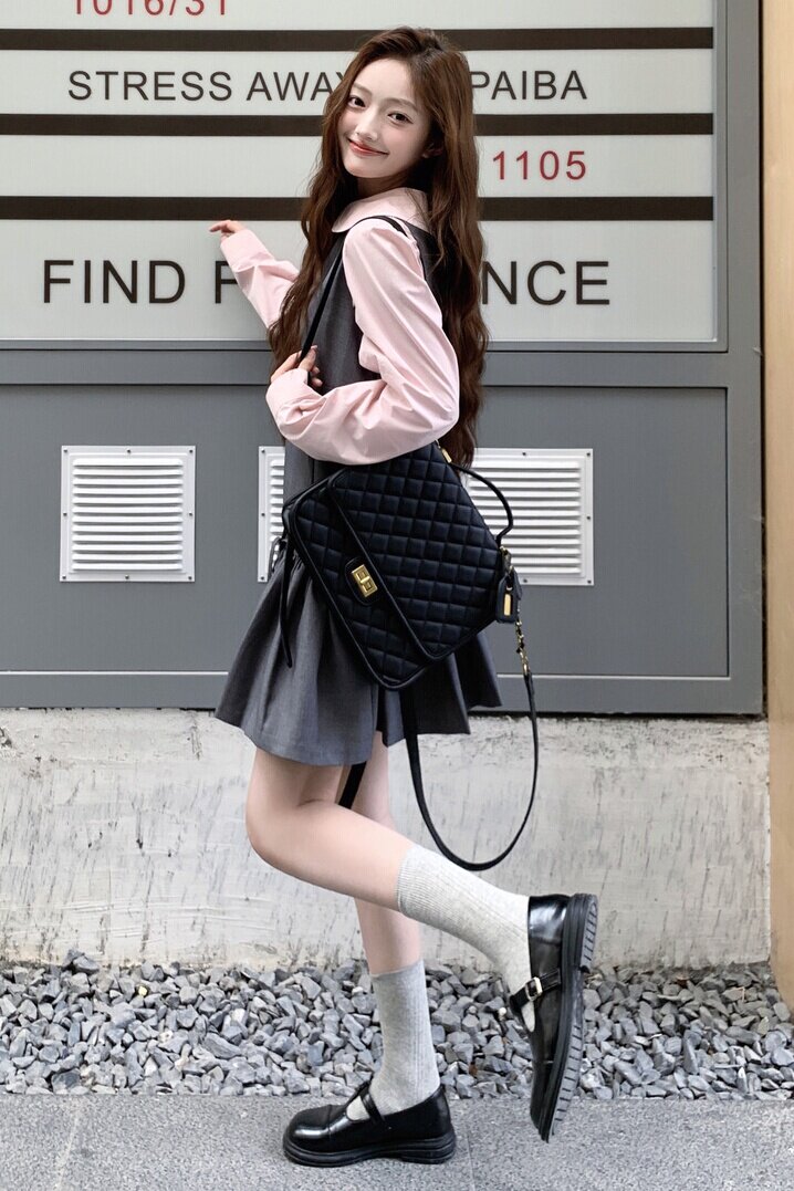 秋季新品【现货】刺绣衬衫S637P75K105+百褶背心裙P105K158,女装连衣裙,2C321