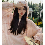 浅绿色连帽新中式防晒服女2025夏季新款国风刺绣好看宽松短款外套，女装防晒衣，沁古纱衣