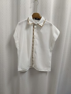 开衫 2025女装 饰小飞袖 新品 上衣 度假风polo领手工装