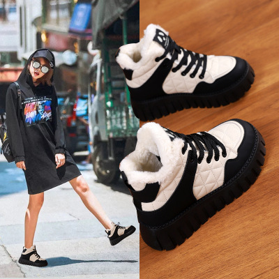 棉鞋女2025新款冬季加绒加厚运动女鞋厚底鞋子防滑防水保暖雪地靴