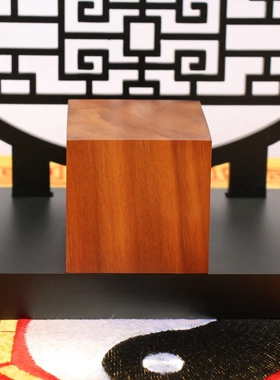 老雷击枣木深色印章料可自定义4面雕刻原料木料正方体手把件摆件