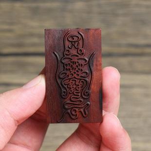 雷击枣牌木北帝伏讳挂件吊坠道家法器随身配饰老料深色精雕手工