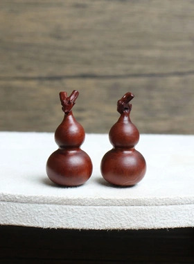 玉化雷击枣木葫芦吊坠车挂手把件盘玩质感随身包挂手捻小葫芦