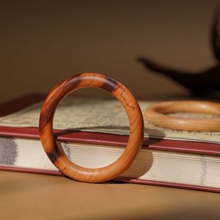 雷击桃木手镯雕刻北斗七星实木一体雕刻把件雷击木手环