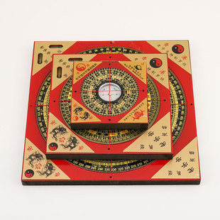 综合罗盘方形高精度风水电木罗盘罗经仪木质工艺品