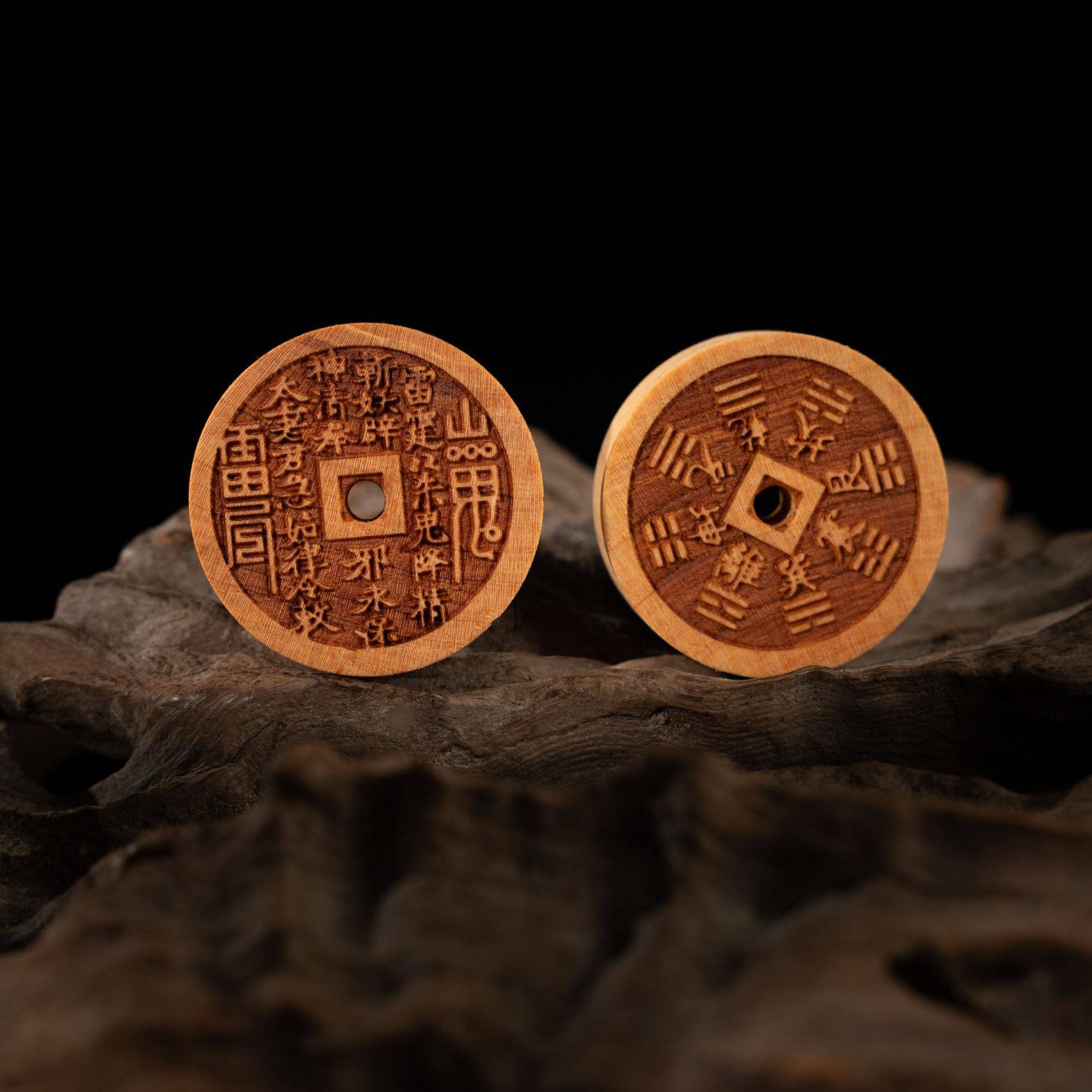 【雷击桃木】双面精雕桃木雷桃山鬼花钱吊坠项链钥匙扣本命年挂件,家居饰品,国学摆件,淘宝优惠券,粉丝福利购,淘宝优惠卷