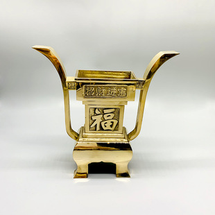 黄铜香炉五贡套装佛堂祠堂用品庙里五供摆件一套