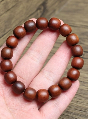 雷击枣木老型珠桶珠佛珠手串12X11mm手链老料深色高抛光道家手串