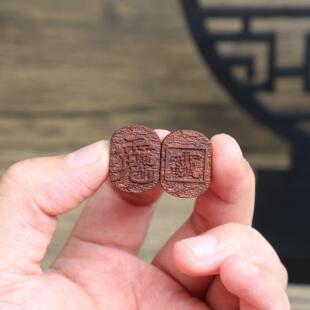 雷击木枣木雕刻赵公明雷祖配饰小配件吊坠挂件工艺品浮雕精雕文玩