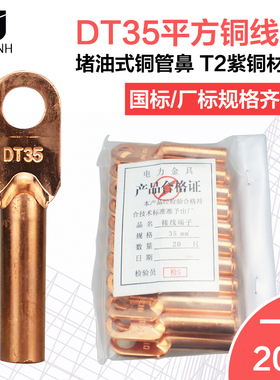 DT-35mm2平方铜线鼻子电线铜线耳铜接头铜接线端子接线鼻铜接线耳