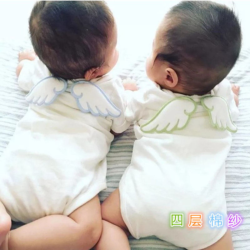 天使翅膀吸汗巾婴儿童垫背巾纯棉纱宝宝幼儿园隔汗巾亲肤无荧光剂