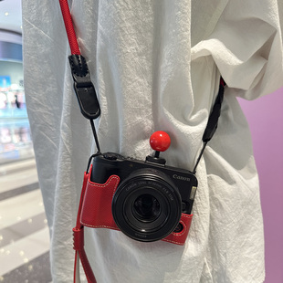 佳能R50保护套R10 RP壳配件皮套红色适用于R50V相机包 R62二代R8