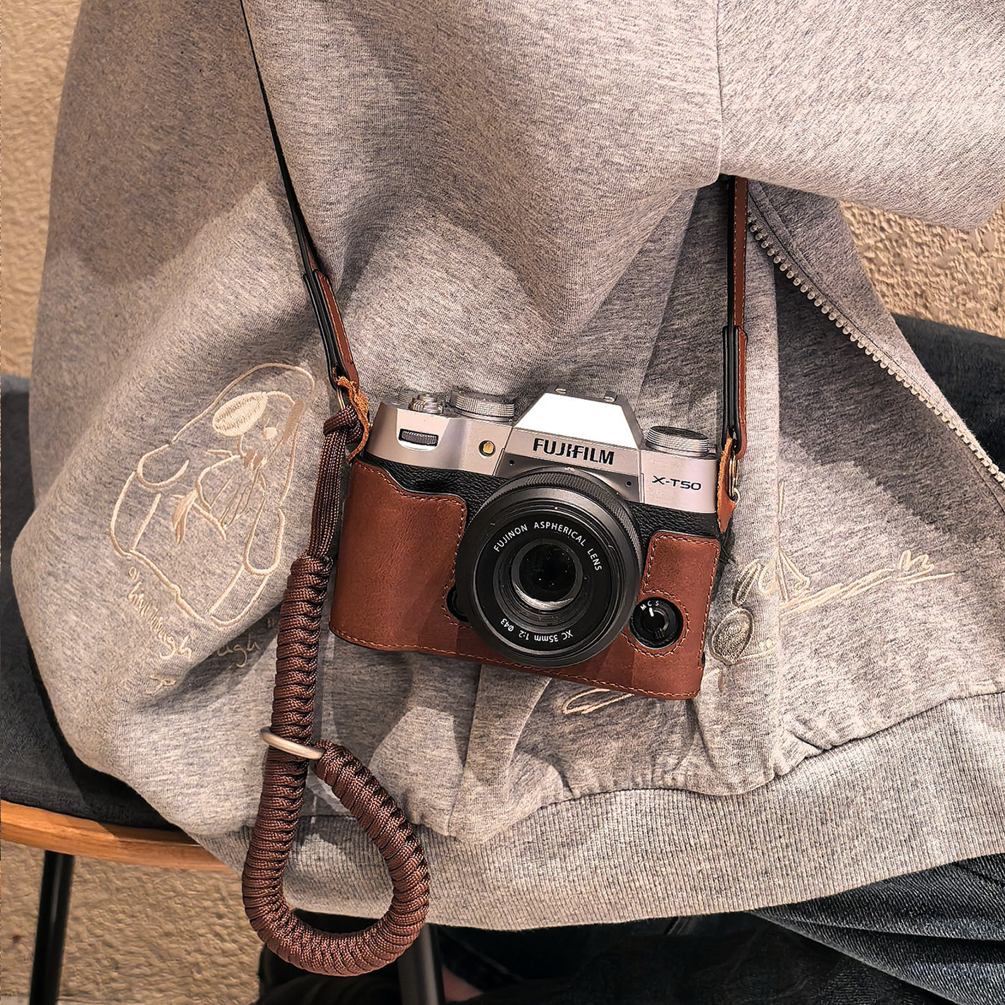 富士XT50保护套XS20XT30二三代X100VIXT5相机包配件xm5 xe5真皮套