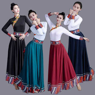 民族舞蹈服练功服藏式 女藏族服装 艺考演出服 新款 藏族舞蹈演出服装