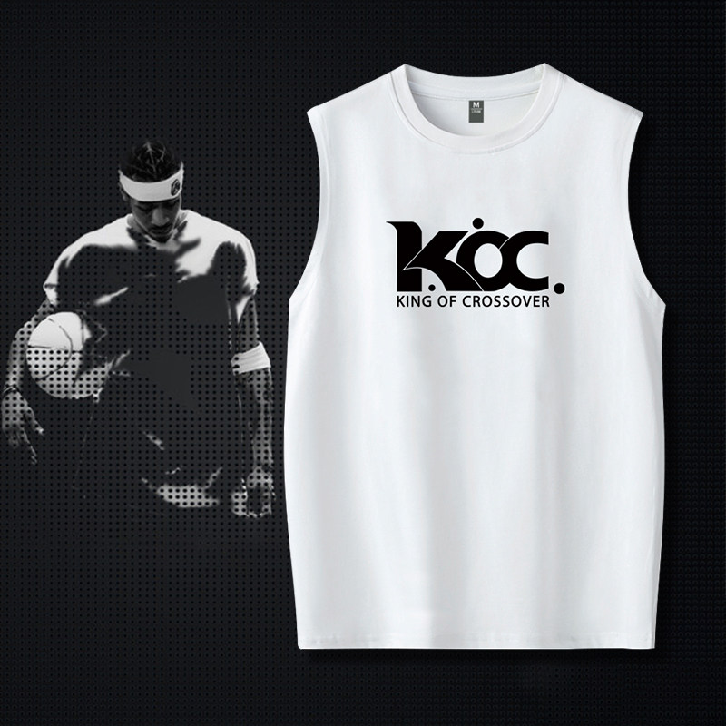 答案艾弗森king of crossover运动无袖t恤衫艾佛森大码透气背心男