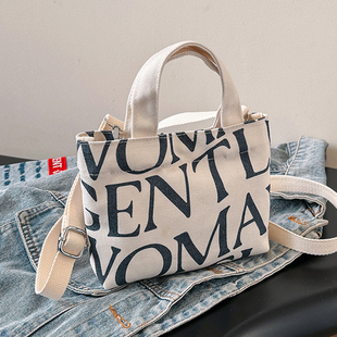泰国gentlewoman字母帆布包女时尚休闲迷你斜挎包百搭单肩手提包