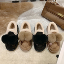 厚底毛毛球雪地靴女皮毛一体2025年新款冬季加绒保暖一脚蹬大棉鞋