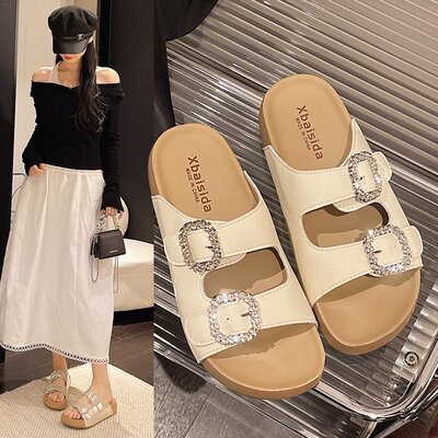 2026夏厚底增高勃肯一字凉拖女