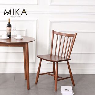 北欧温莎椅客厅实木家用单人靠背椅子书房书桌椅简约无扶手餐椅