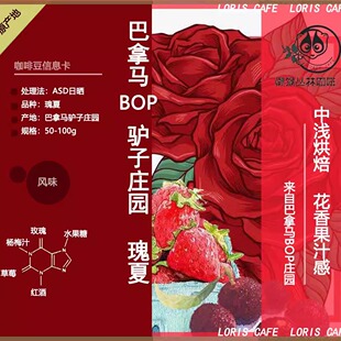 巴拿马BOP驴子庄园日晒瑰夏咖啡豆 骡子庄园精品手冲咖啡懒猴