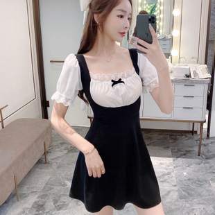 网红款主播服装女直播上镜衣服气质性感超仙甜美夏季新款连衣裙