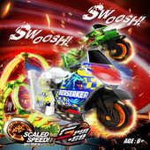 飕狗拼装 摩托车F1急速法则玩具指挥官搜狗轨道车手提礼盒儿童玩具