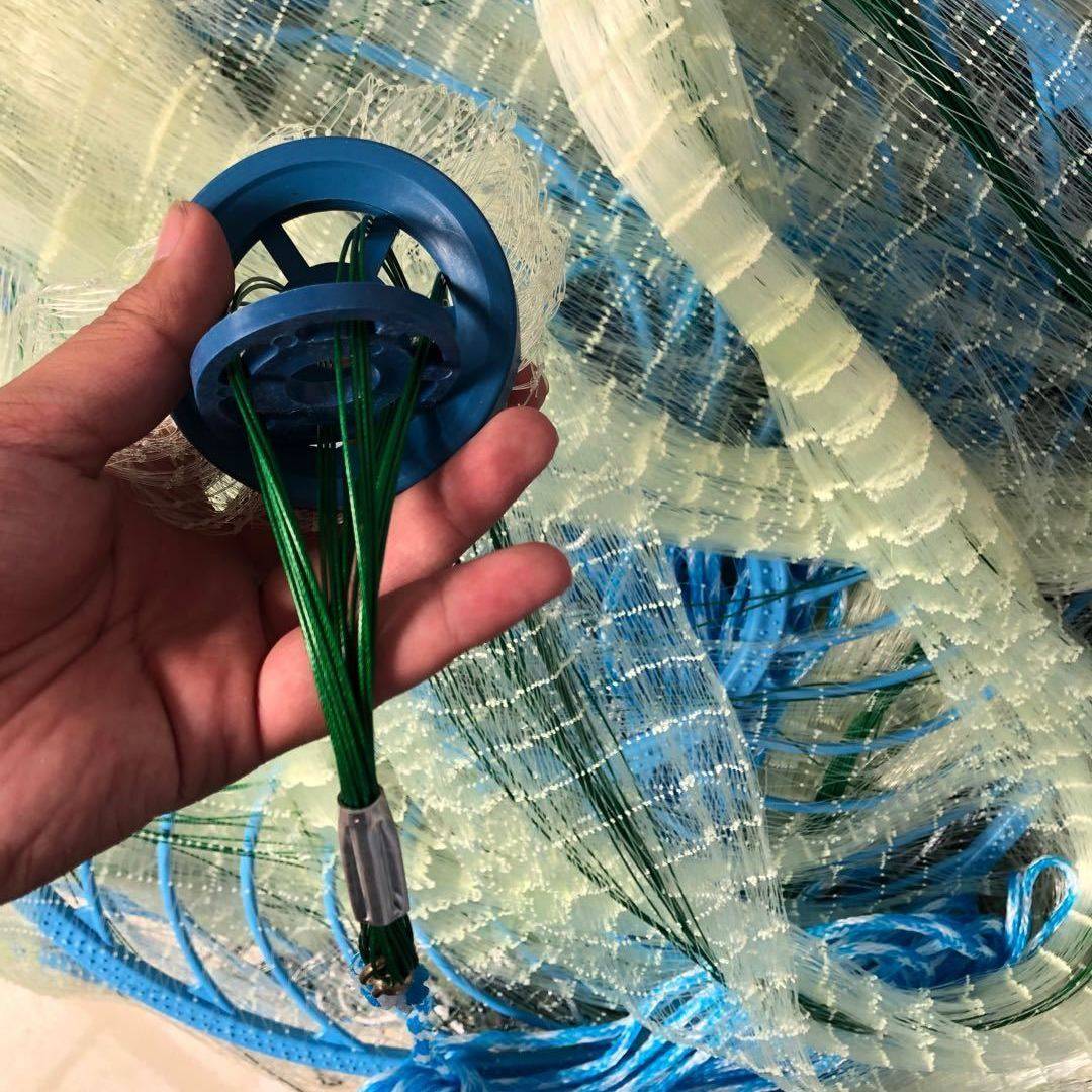 包芯钢拉丝钢丝拉线大飞盘手抛网手撒网自动渔网捕鱼网鱼网加粗线