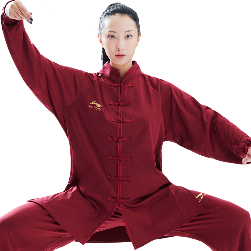 李宁秋冬季加绒牛奶丝武术练功服