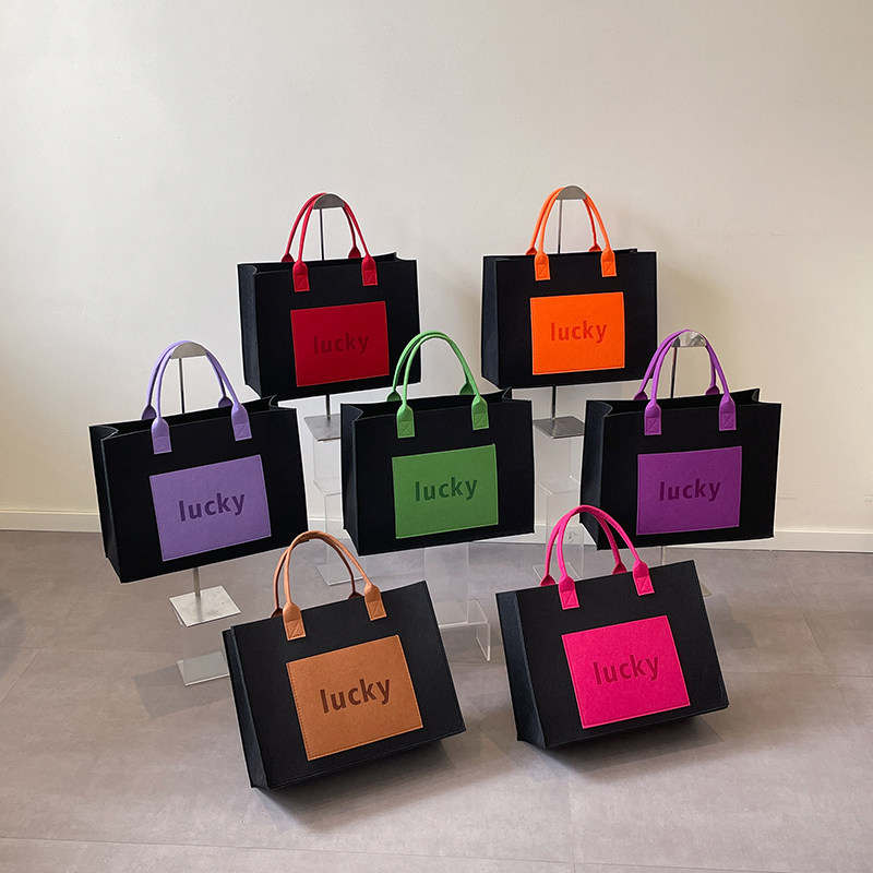 新款毛毡包定制印刷企业logo宣传加厚伴手礼大容量购物手提礼品袋