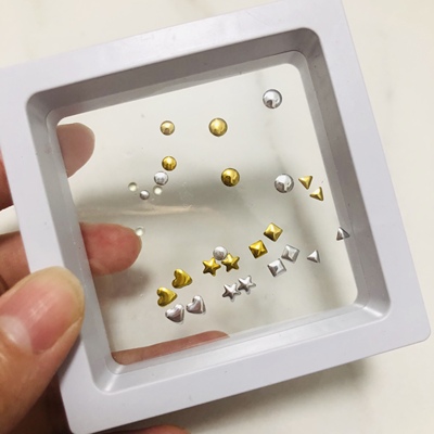 4mm迷你金属圆形三角形贴片ob11娃衣纽扣 ob11 bjd娃衣箱包装饰