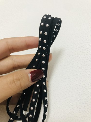 BJD铆钉烫钻绒面皮条皮带 3mm 5mm皮带 娃衣辅料