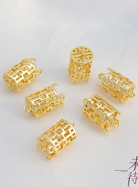 复古宫廷镂空花纹灯笼吊坠