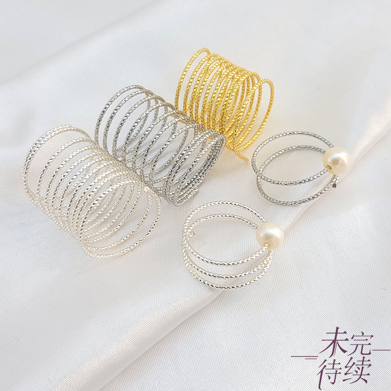 18K包金保色批花圈制作戒指麻花弹簧丝绕线指环diy手工饰品配件图片