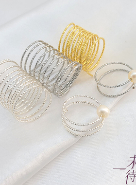 18K包金保色批花圈制作戒指麻花弹簧丝绕线指环diy手工饰品配件