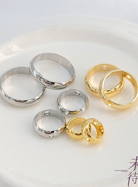 18K铜包金保色穿孔套珠圈对孔环水晶珍珠包珠圈隔珠diy串手链配件