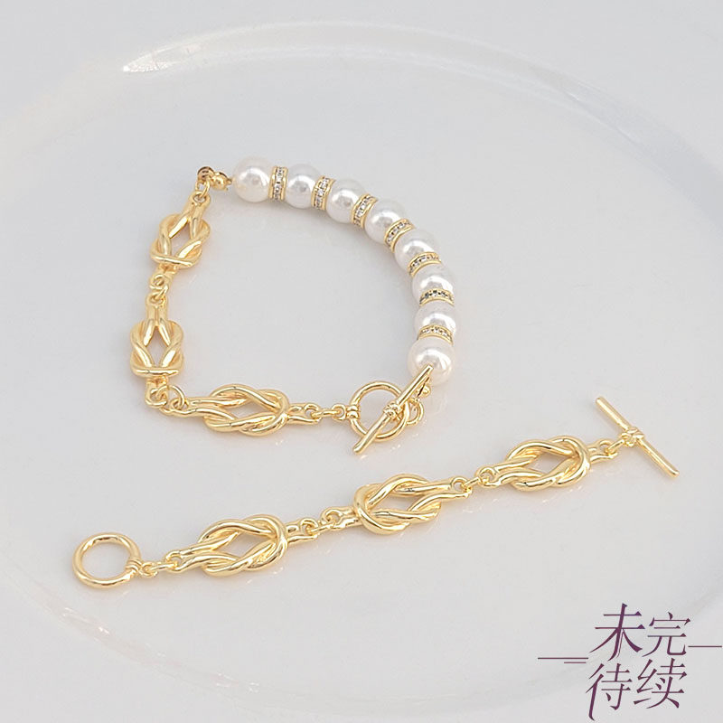 18K铜包金保色打结长款OT扣扣