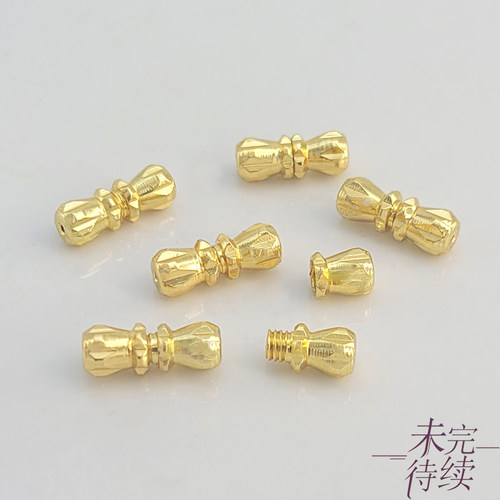 铜镀18K金保色螺丝扣旋转拧扣diy手工珍珠项链手链收尾连接扣材料