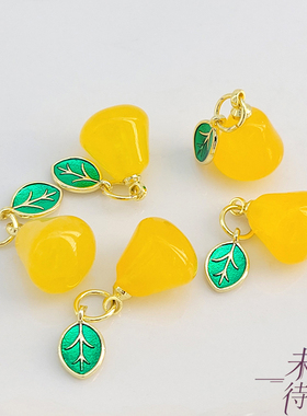 滴油天然玛瑙糖果色雪梨水果吊坠