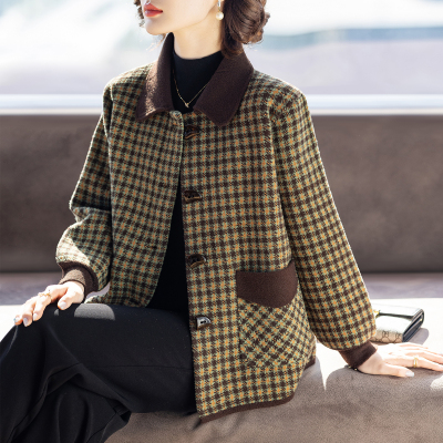 妈妈秋冬格子外套50多岁中老年人秋装女士上衣服时尚洋气2025新款